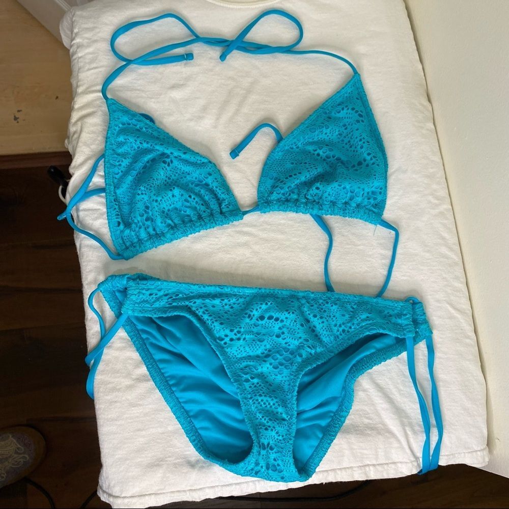 Mossimo teal turquoise two piece bikini S/XL